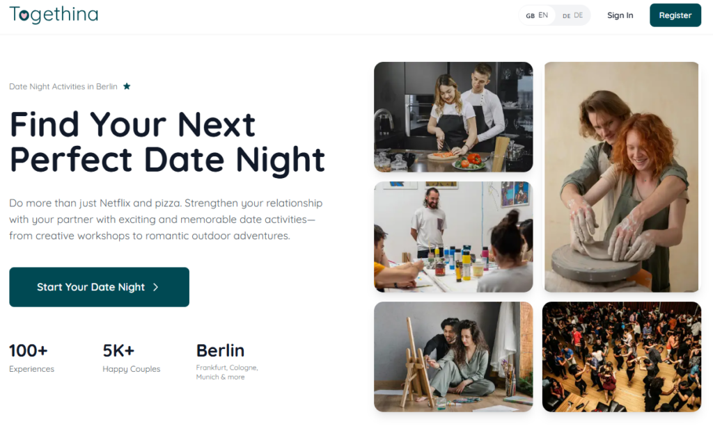 Togethina is a platform for finding date night ideas