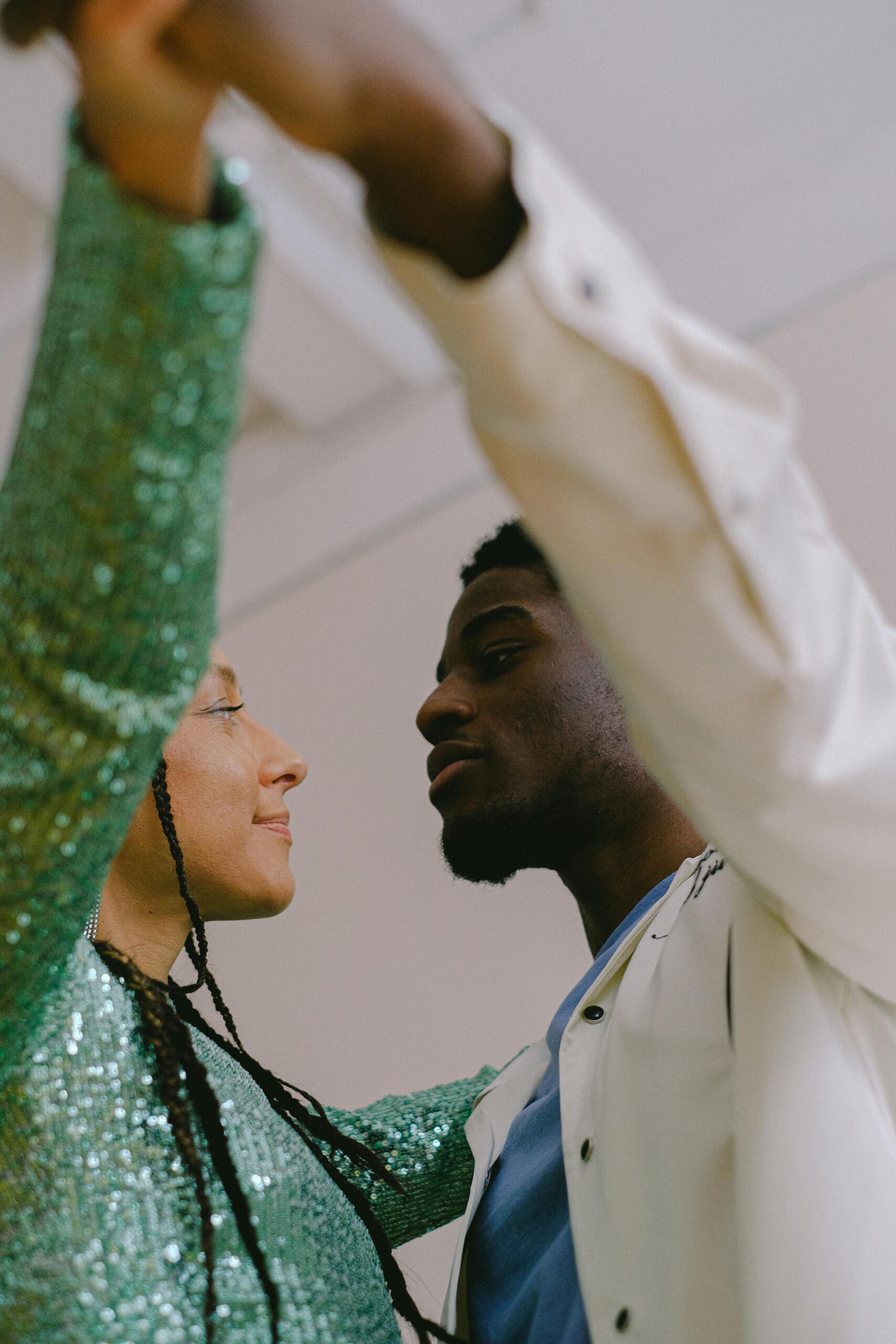 African couple dancing